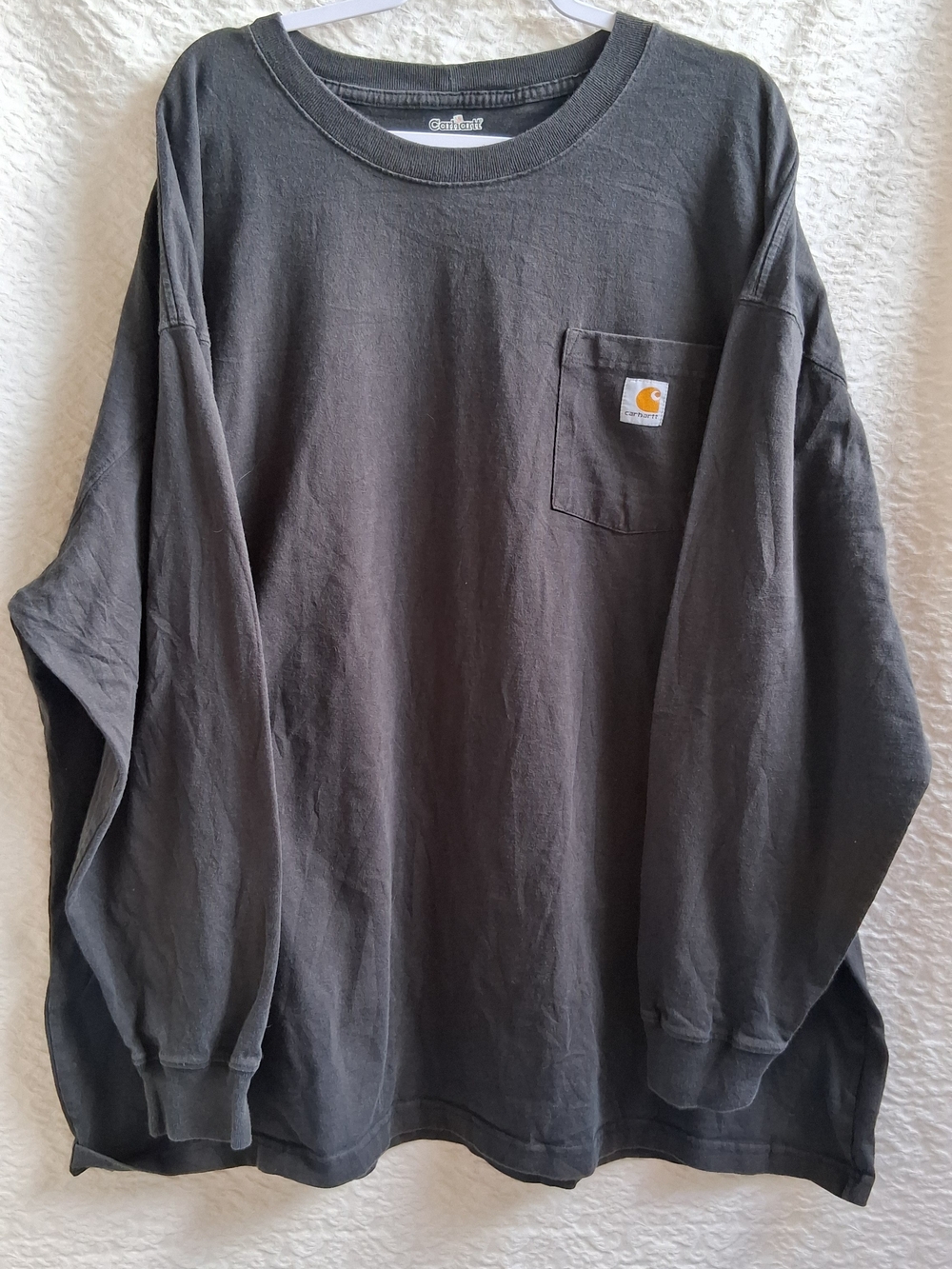 Carhartt Black Long Sleeve Pocket Crew with Logo Patch